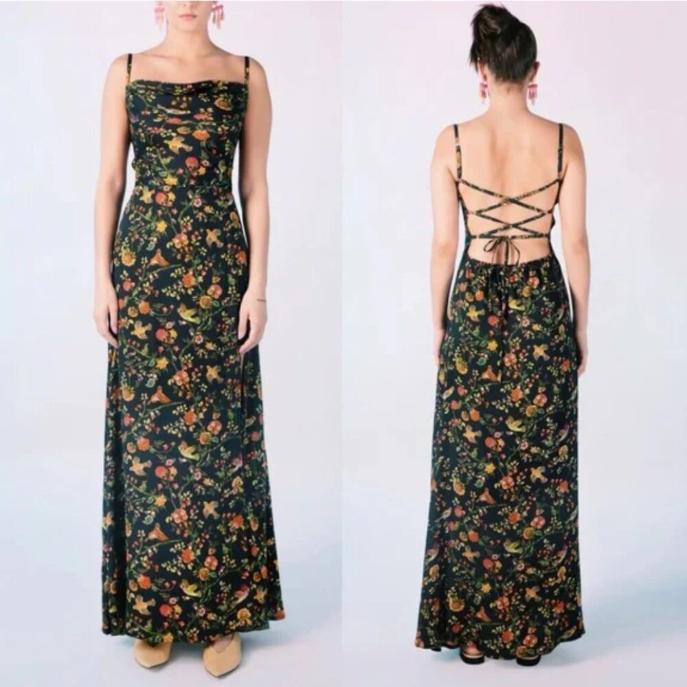 Perte D’ego The Elena Pleated Cowl Aline Dress NWT Sz L